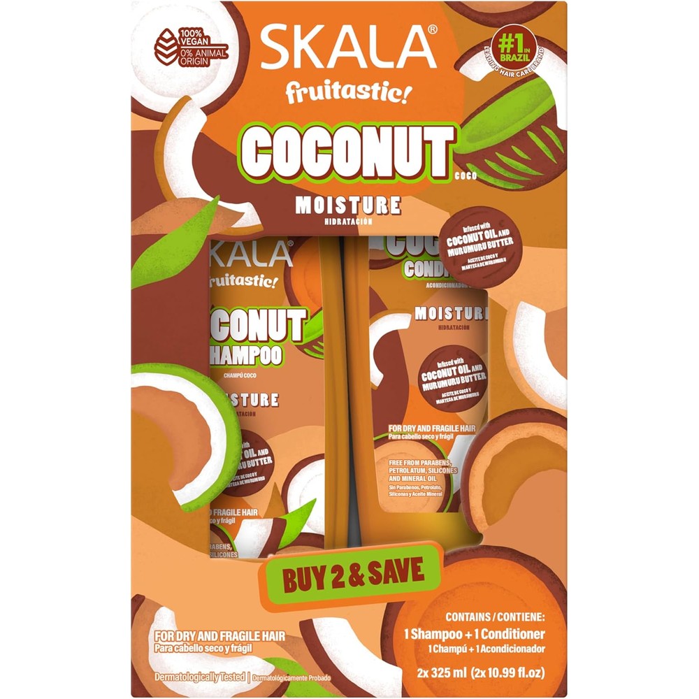 Brex America Skala Frutastica Coconut shampoo and conditioner kit front view