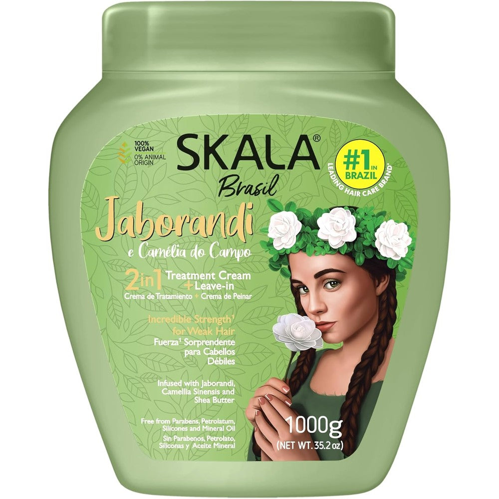 SKALA Brasil Jaborandi and Camellia two in one treatment cream and leave in conditioner front view packaging