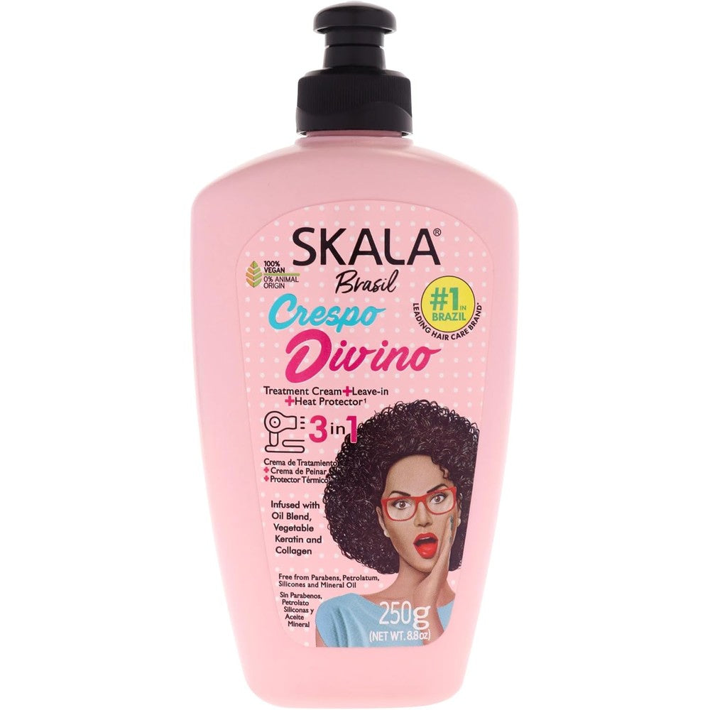Skala Crespo Divino 3 in 1 Leave In Conditioner front view bottle for curl definition