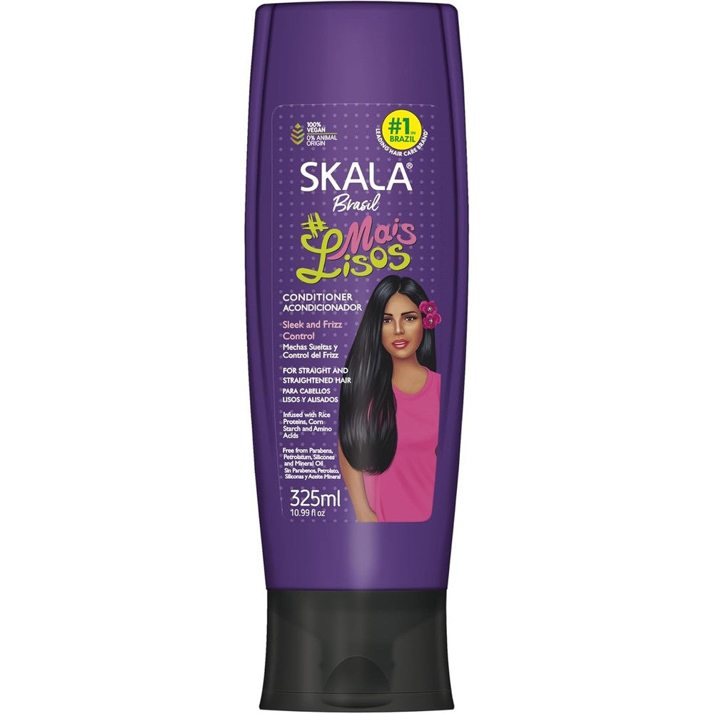 Skala Expert Mais Lisos Conditioner front view showing the 325 Milliliters bottle packaging for straight hair care.