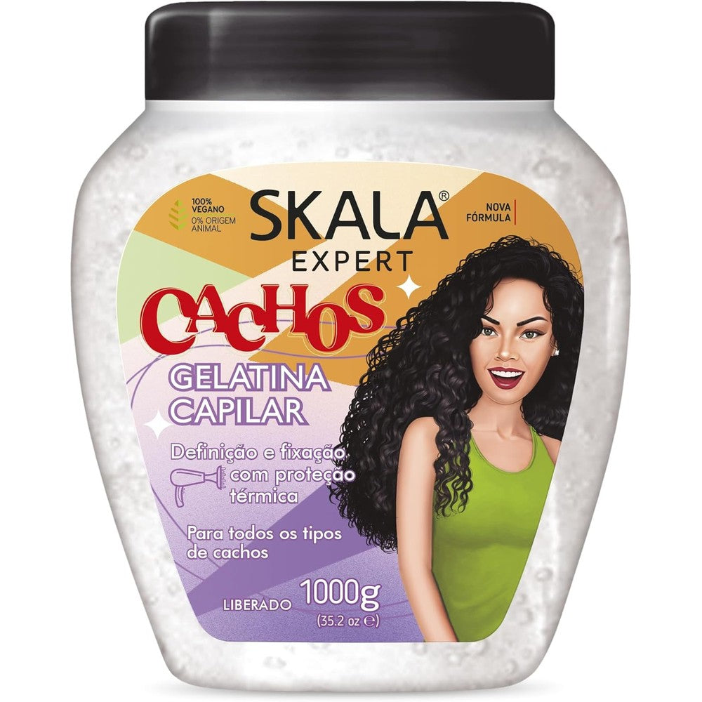 Skala Expert Gelatina Capilar Cachos front view of one thousand gram tub curl defining jelly cream