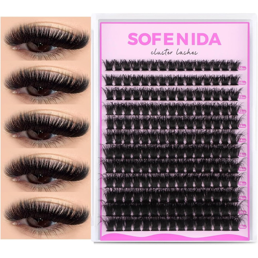 Lash Clusters 100D Thick Cluster Lashes 10-18mm Individual Cluster Lashes Volume Eyelash Clusters D Curly Cluster Eyelash Extensions 3D Wispy Lash Clusters DIY Wispy Lash Cluster(100D-10-18MIX Lashes)