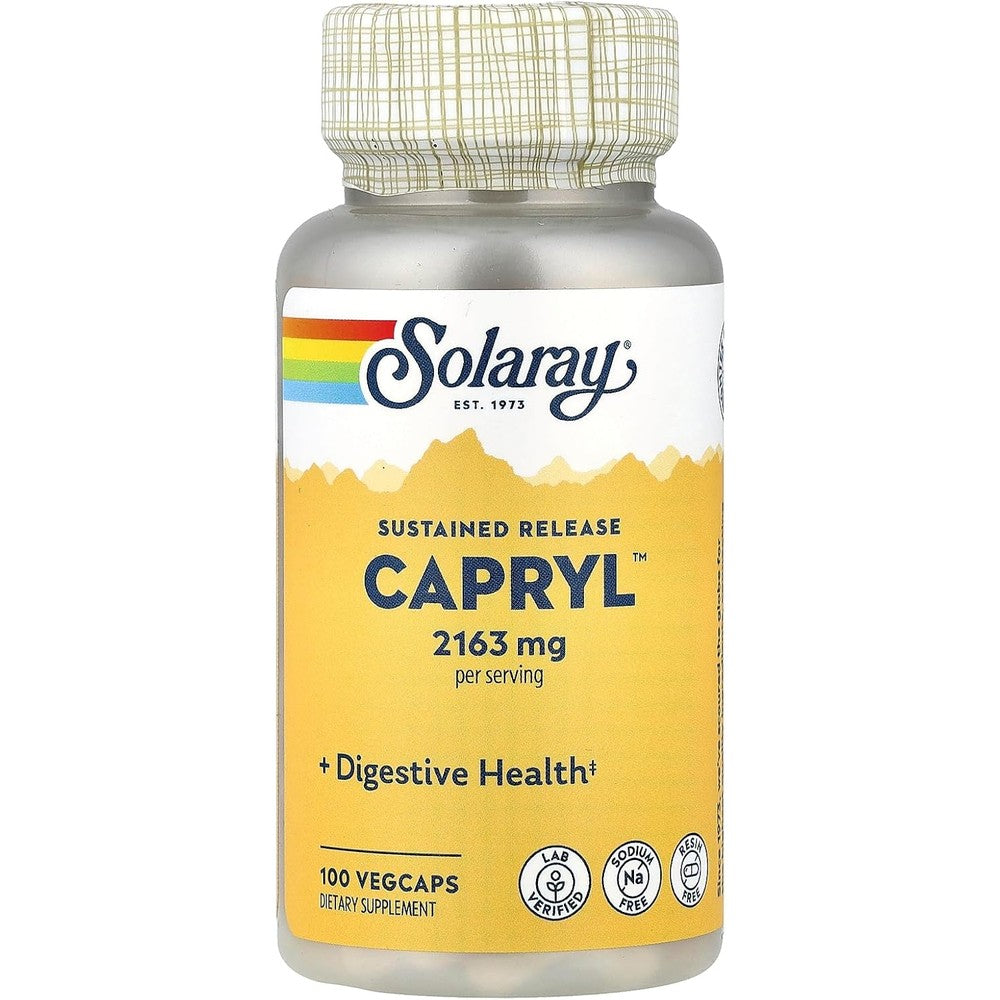Solaray - Capryl Sodium-Free Resin-Free - 100 Vegetarian Capsules