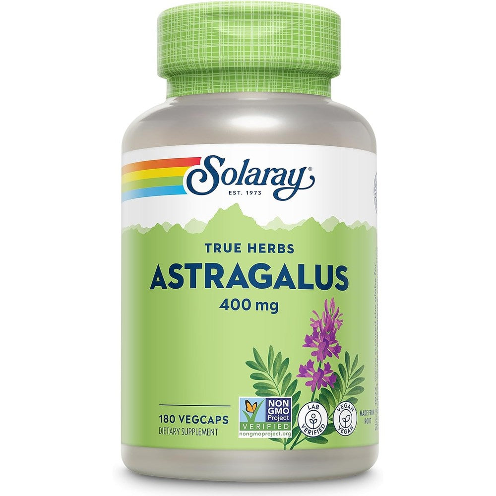 SOLARAY Astragalus Root 400mg - Traditional Herbal Support - Non-GMO, Vegan & Lab Verified - 180 Servings, 180 VegCaps