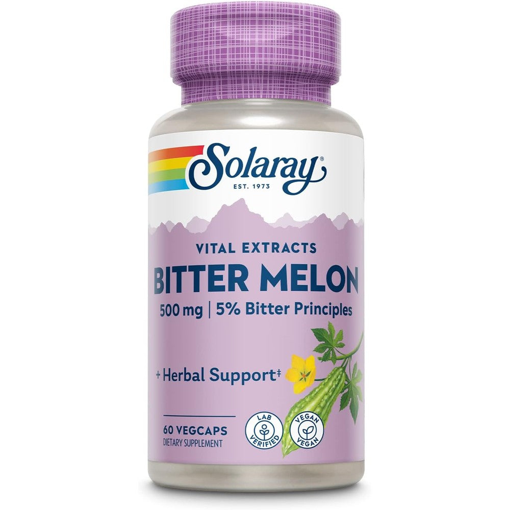 SOLARAY Bitter Melon Fruit Extract 500mg 5% Bitter Principles | Lab Verified | 60 VegCaps