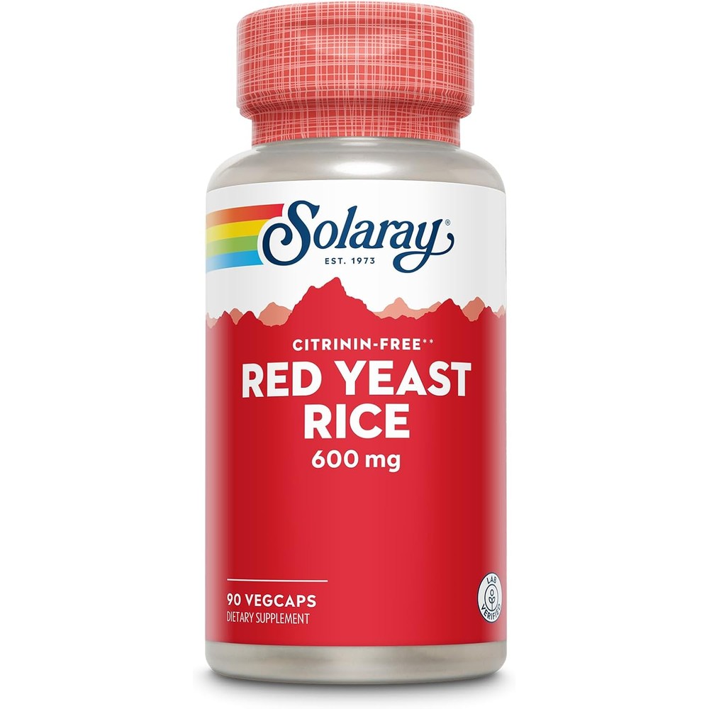 SOLARAY Red Yeast Rice, Non-Irradiated & Citrinin-Free, 60 Day Money-Back Guarantee, 90 Servings, 90 VegCaps