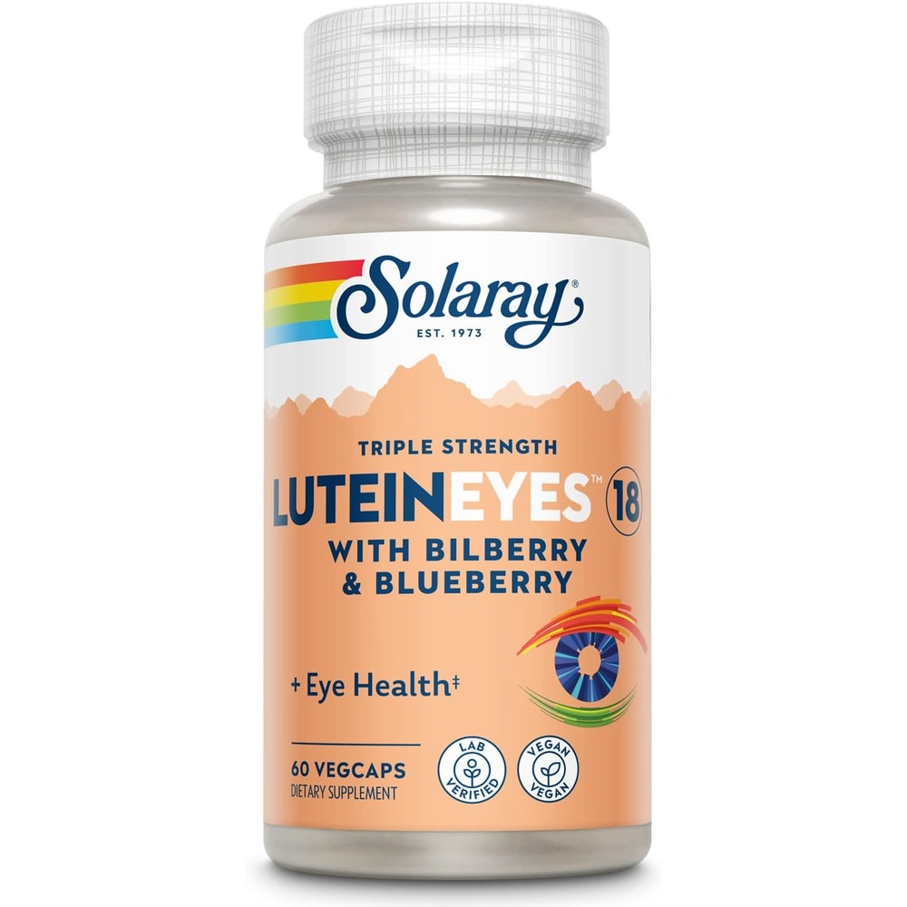SOLARAY Triple Strength Lutein Eyes, 18 mg | Eye & Macular Health Support Supplement w/Naturally Occurring Lutein and Zeaxanthin | Non-GMO (60 CT)