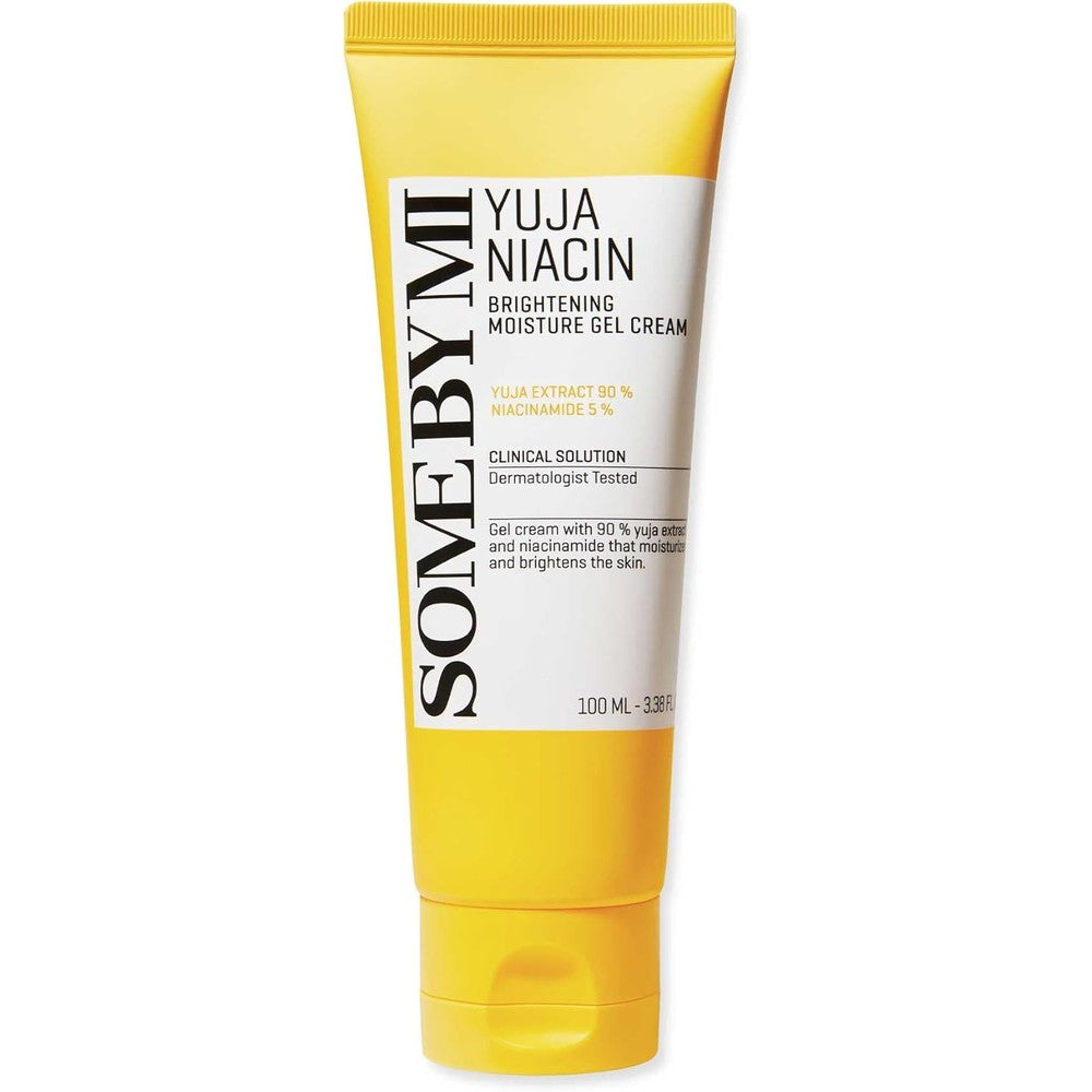 SOME BY MI Yuja Niacin Brightening Moisture Gel Cream front packaging tube for radiant skin.