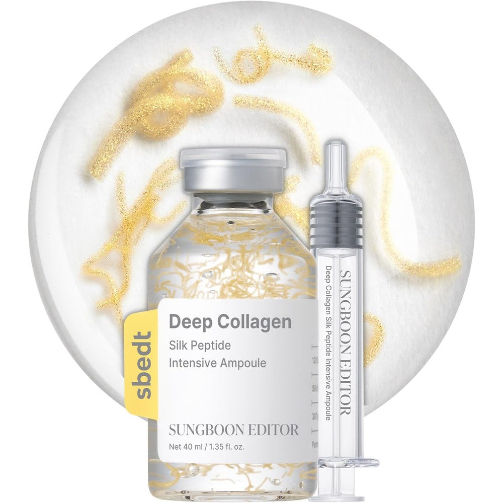 SUNGBOON EDITOR Glow Intensive Silk Peptide Ampoule, Copper Peptides Serum for Face with Collagen & Multi Peptides, Hydrating Korean Skincare Facial Serum for Smooth-Looking Skin, 1.35 fl oz