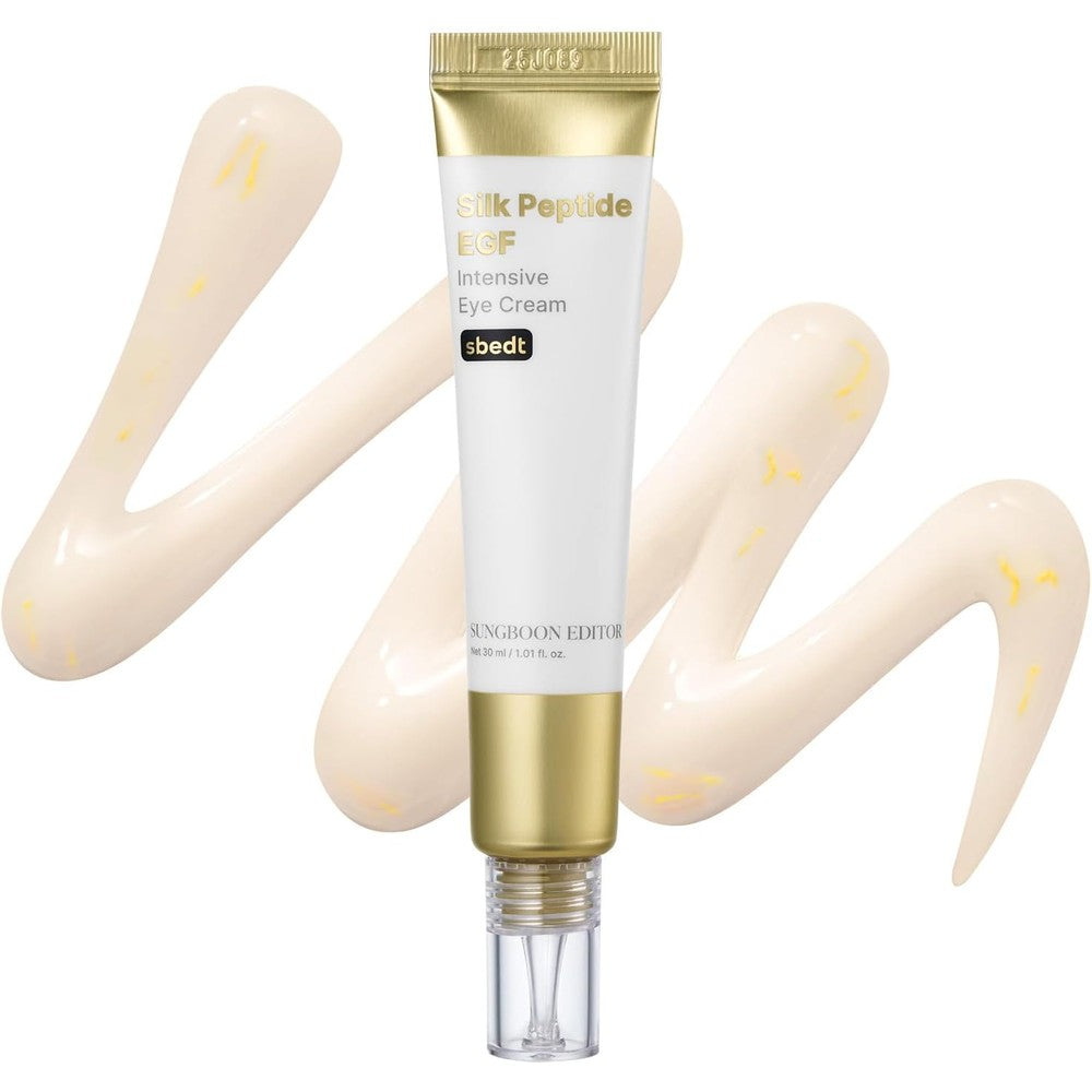 SUNGBOON EDITOR Silk Peptides EGF Intensive Eye Cream with Copper Peptides for Puffiness & Fine Lines | Patented Peptide Complex | Firm-looking & Hydration, Korean Skin Care 1.01 fl oz