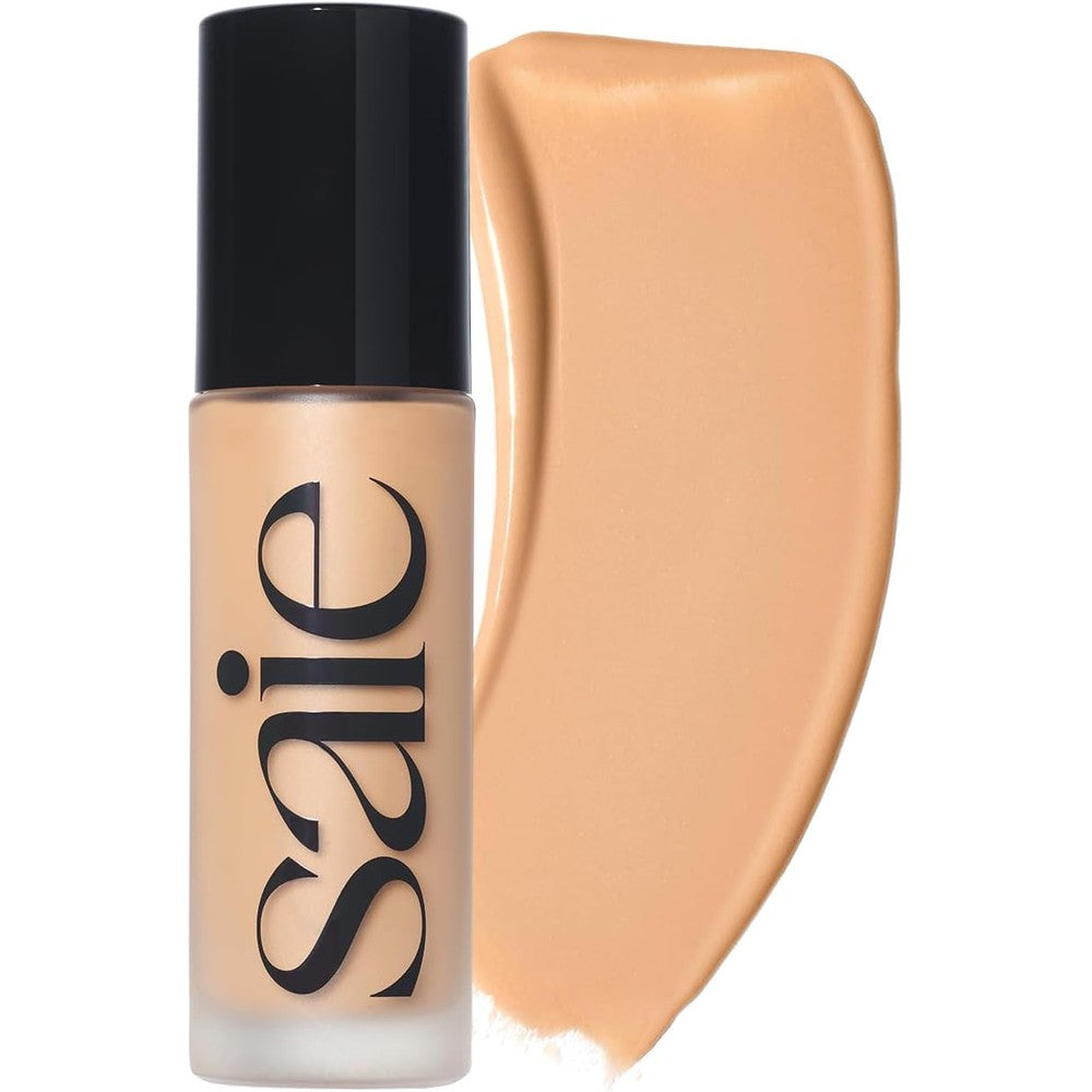 Saie Glowy Super Skin Tint Liquid Foundation - Weightless + Dewy Foundation with Lightweight Medium Coverage - Hydrating Face Makeup + Skin Care Serum Hybrid with Hyaluronic Acid - Shade 11 (1.01 oz)