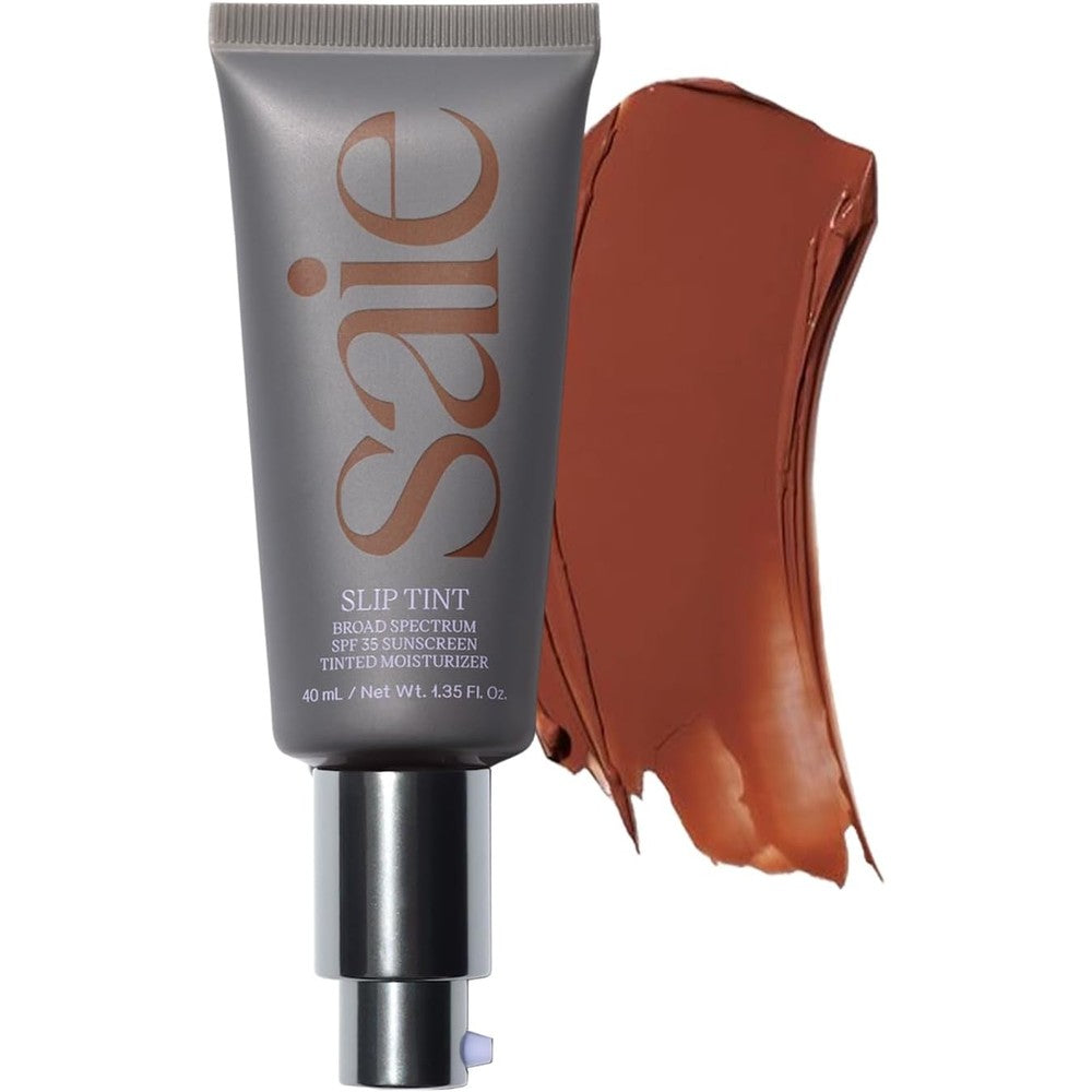 Saie Slip Tint Tinted Moisturizer with SPF 35 - Light Coverage, Glowy Skin Tint & Mineral Sunscreen for Face with Hydrating Hyaluronic Acid - Summer Makeup Essential - Shade Nine (1.35 oz)