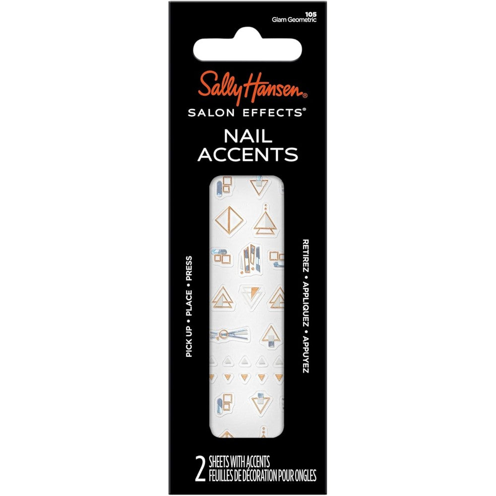 Sally Hansen Salon Effects Nail Accents, Glam Geometric, Nail Art Decals, Easy to Use, No Commitment, Use On Nail Polish or Bare Nails, Mix and Match