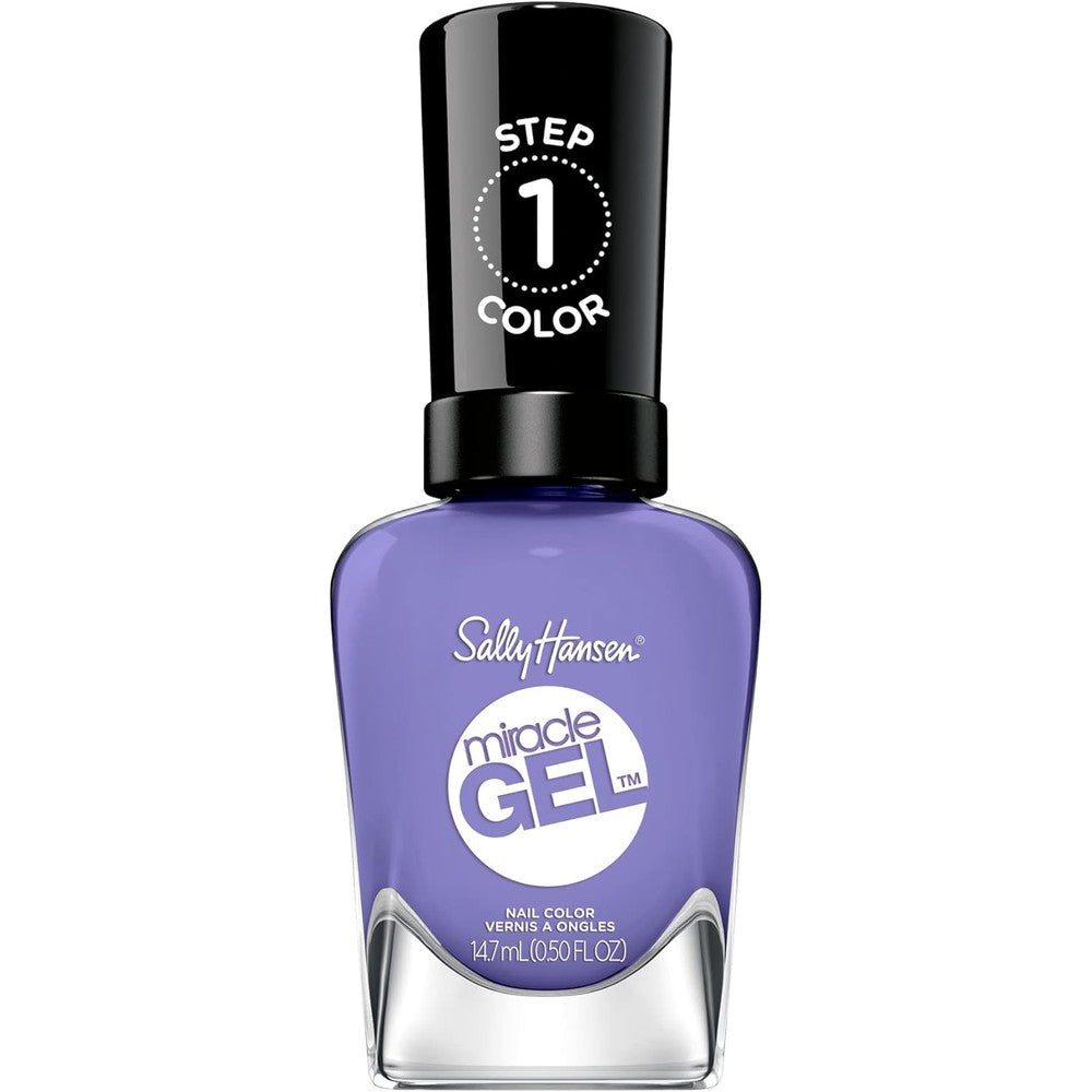 Sally Hansen Miracle Gel Salon Quality Nail Polish | Gel-Like Formula, Two-Step System, No UV Light Needed, Long Lasting | Opaque, Glossy | 607 Knowledge is Flower | Lavender Nail Color