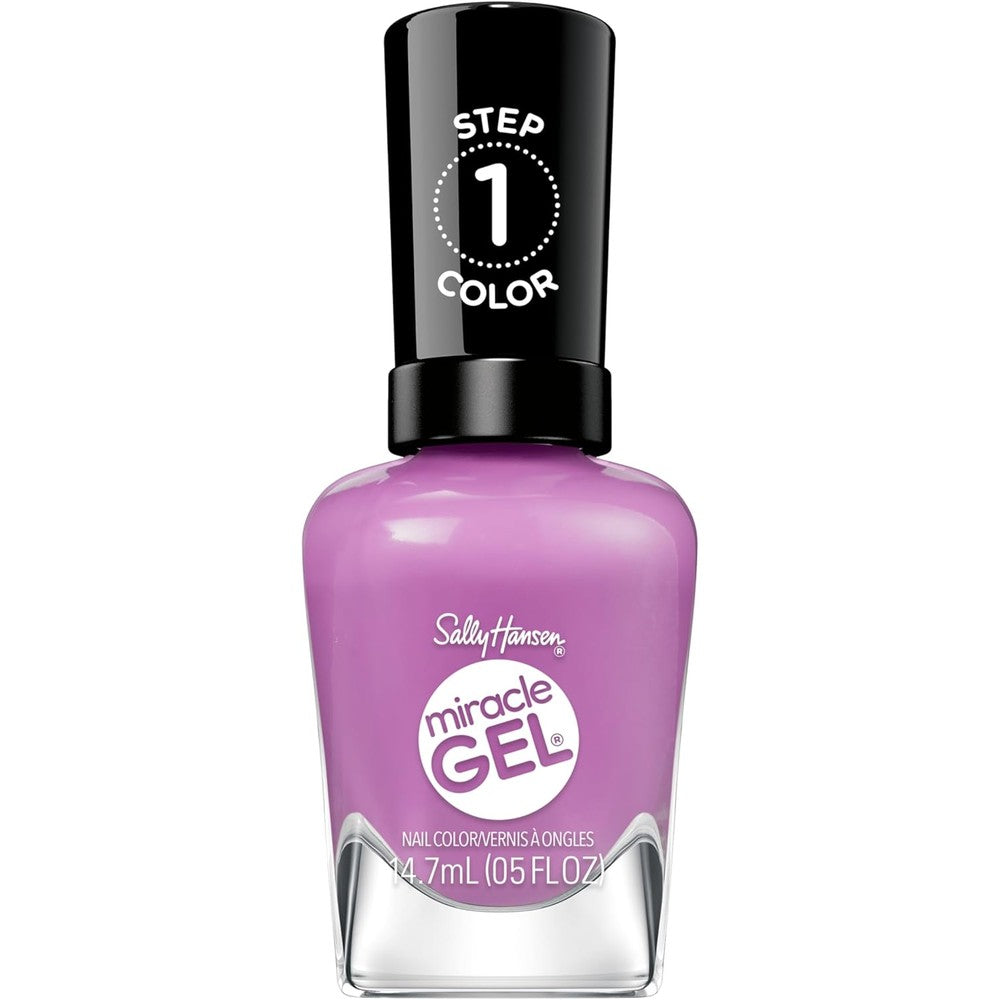 Sally Hansen Miracle Gel Supercharged Pinks Nail Polish | Salon Quality Gel-Like Formula, Two-Step System, No UV Light Needed, Long Lasting | 580 Unstop-purple | Purple Crme Nail Color