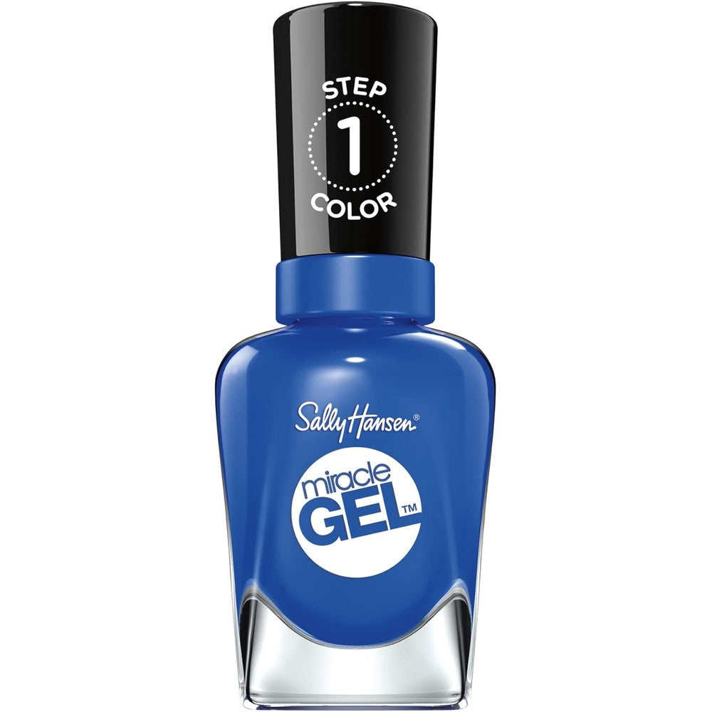 Sally Hansen Miracle Gel Salon Quality Nail Polish | Gel-Like Formula, Two-Step System, No UV Light Needed, Long Lasting | Opaque, Glossy | 619 Tidal Wave | Dark Blue Nail Polish