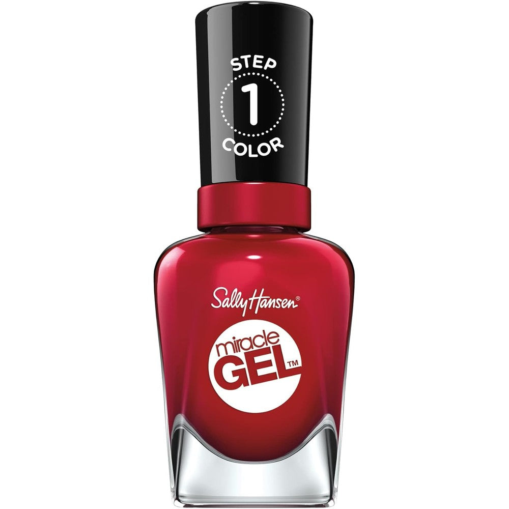 Sally Hansen Miracle Gel Salon Quality Nail Polish | Gel-Like Formula, Two-Step System, No UV Light Needed, Long Lasting | Opaque, Glossy | 474 Can't Beet Royalty | Rich Burgundy Nail Color