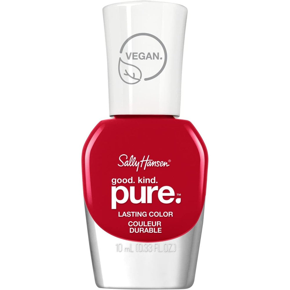 Sally Hansen Good. Kind. Pure. Nail Polish | Plant-Based, Vegan, 16-Free Formula | Opaque, Shiny | 305 Natural Red | Warm Red Nail Color