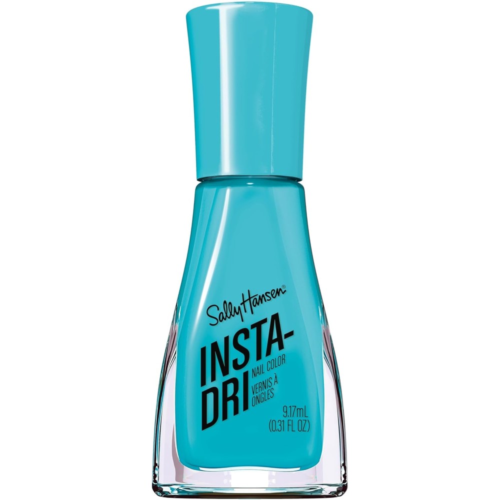 Sally Hansen Insta-Dri Electric Feels Nail Polish | Quick Dry, Long Lasting, Streak-Free Shine | Opaque, Shiny | 490 Electric Splash | Neon Blue Nail Color