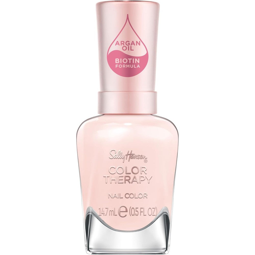 Sally Hansen Color Therapy Nail Polish | Biotin, Argan Oil, Long Lasting, Healthy Nails, Nail Strengthener, Sheer | 536 My Sheer | Light Pink Nail Color