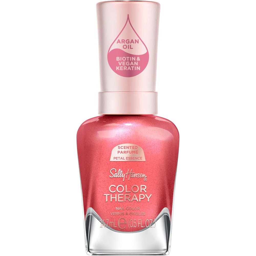 Sally Hansen Color Therapy Scented Nail Polish | Biotin, Argan Oil, Long Lasting, Healthy Nails, Nail Strengthener, Opaque | 462 Peel the Love, Citrus Spritz| Pink Nail Color