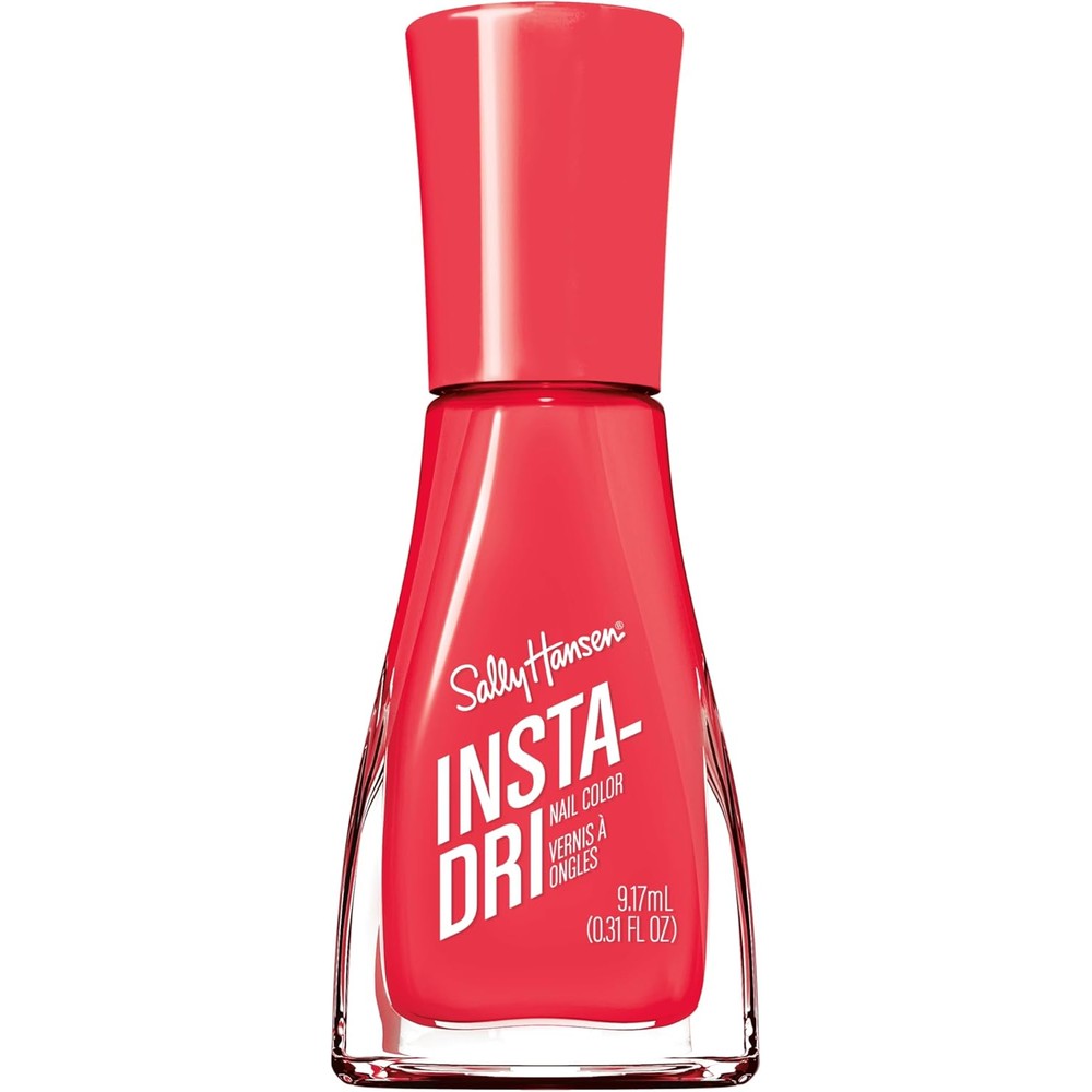 Sally Hansen Insta-Dri Electric Feels Nail Polish | Quick Dry, Long Lasting, Streak-Free Shine | Opaque, Shiny | 358 Infa-redibly Hot| Neon Red Nail Color