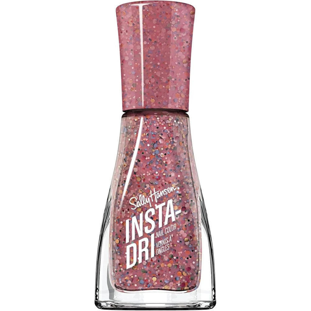 Sally Hansen Insta-Dri Nail Polish | Quick Dry, Long Lasting, Streak-Free Shine | Semi-Opaque, Glittery | 288 Confetti Pop | Pink Glitter Nail Color