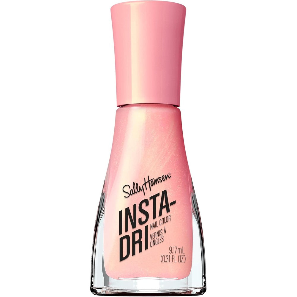 Sally Hansen Insta-Dri Nail Polish | Quick Dry, Long Lasting, Streak-Free Shine | Semi-Opaque, Shimmery | 274 Pink Plush | Baby Pink Nail Color
