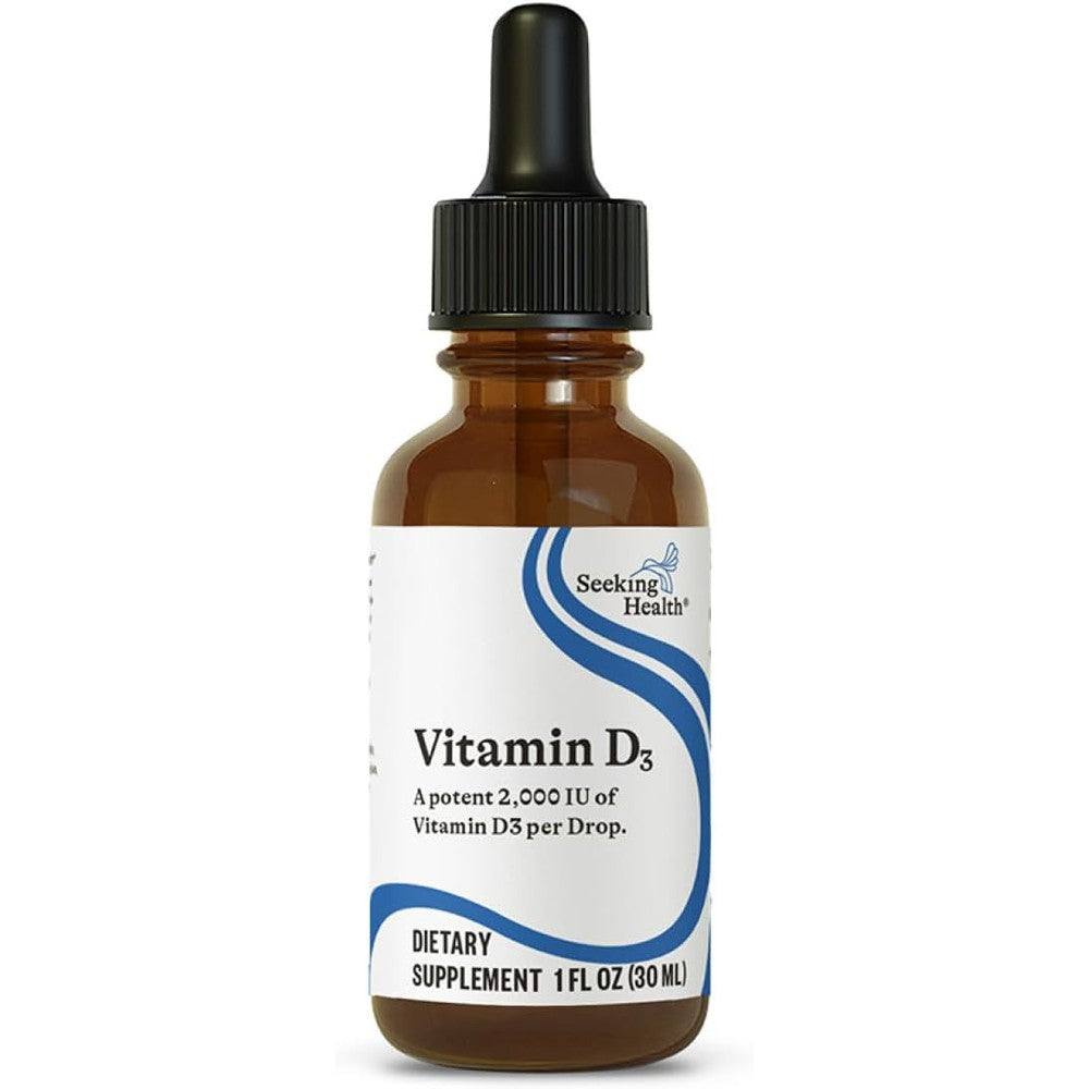 Seeking Health Vitamin D3 Drops - Bone Health & Immune System Support Supplement - Liquid Vitamin D3 with Olive Oil - 1 FL oz, 900 Servings