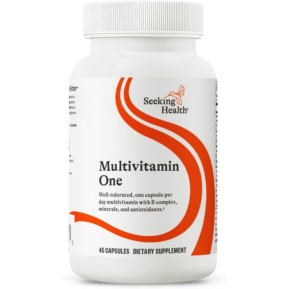 Seeking Health Multivitamin One - Supplement with Zinc, Vitamin B12, & Vitamin A - Magnesium-Free Formula - Multivitamin Supports Methylation & Healthy Aging - 45 Capsules