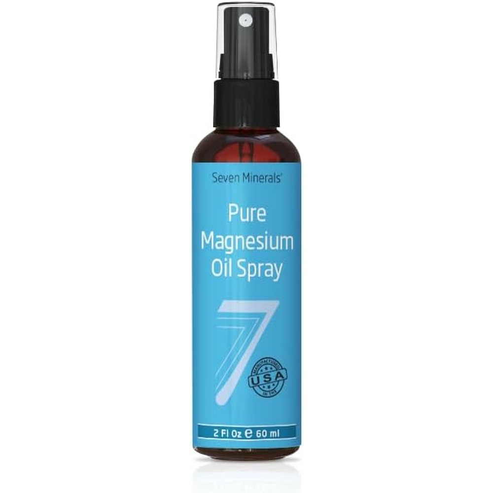 Seven Minerals Travel Size Pure Magnesium Oil - USP Grade Magnesium Spray, No Unhealthy Trace Minerals - from Ancient Underground Permian Seabed in USA, Free eBook Included (2 fl oz)