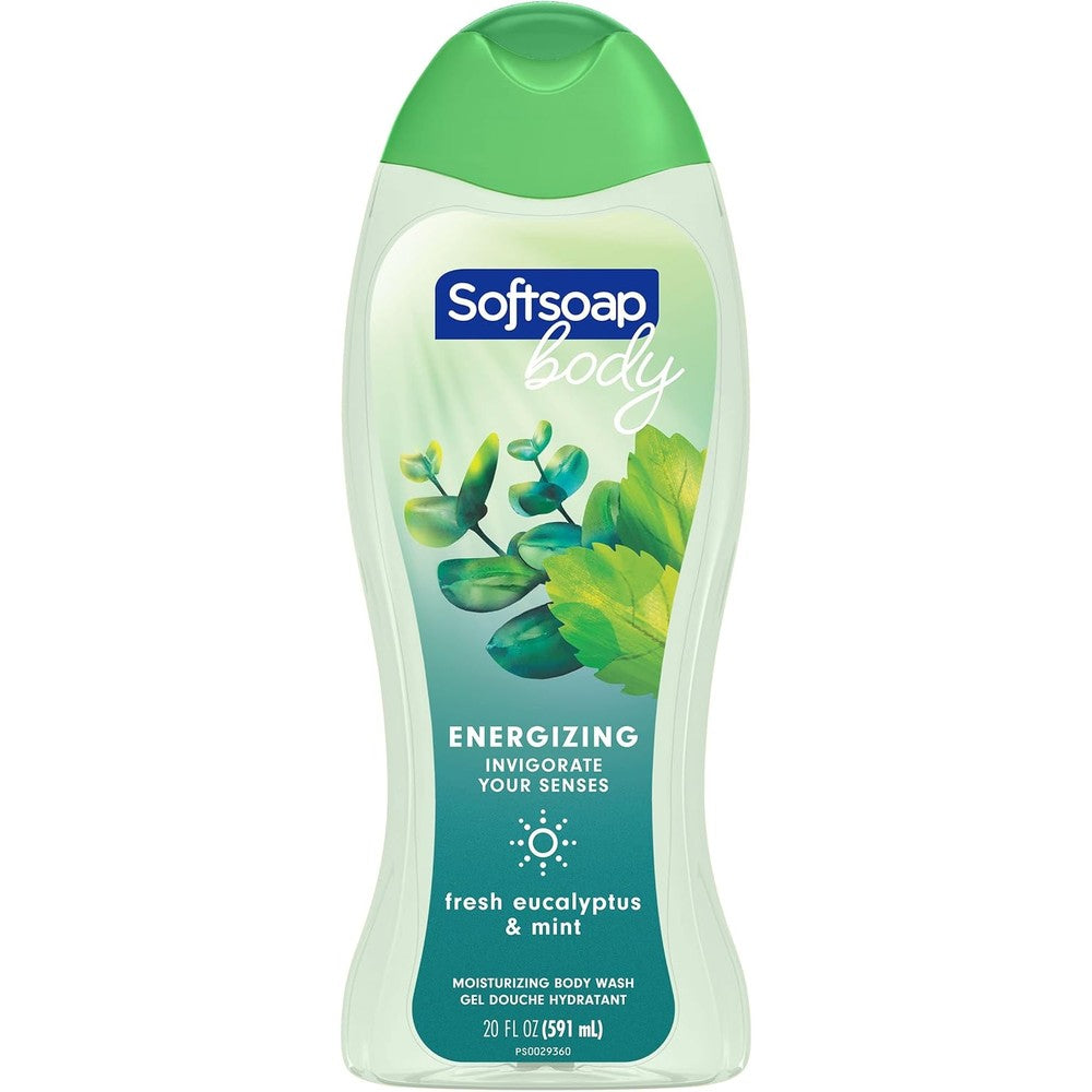Softsoap Eucalyptus and Mint Moisturizing Body Wash front view bottle