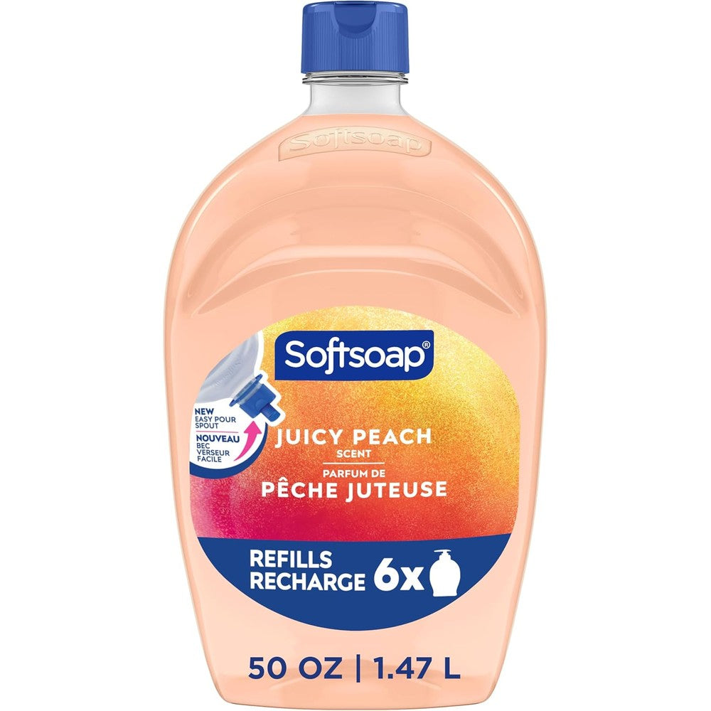 Softsoap Juicy Peach Liquid Hand Soap 50 fluid ounce refill bottle front view