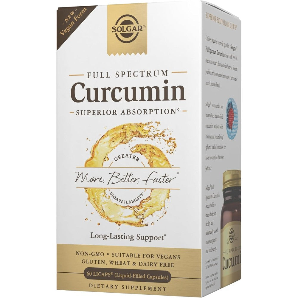 Solgar Full Spectrum Curcumin front view bottle package