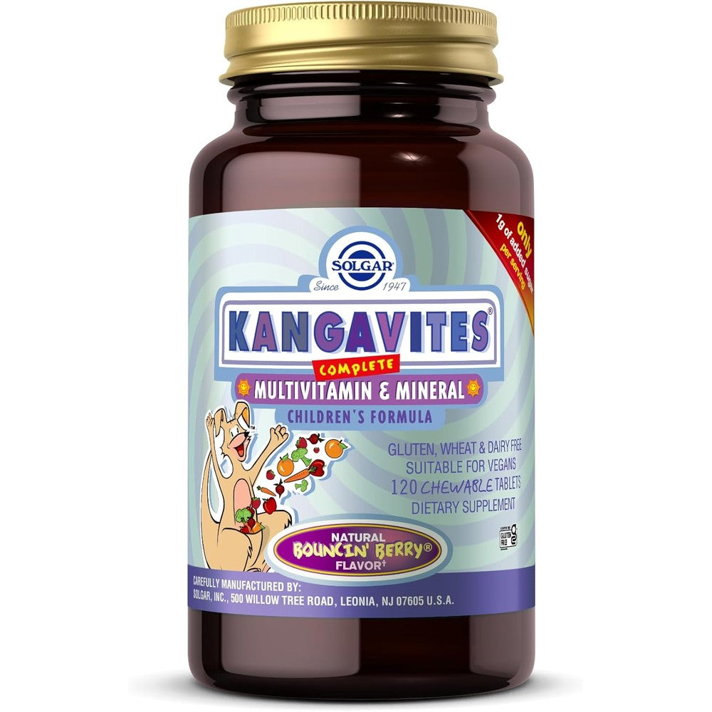 Solgar Kangavites multivitamin and mineral chewable tablets front view package
