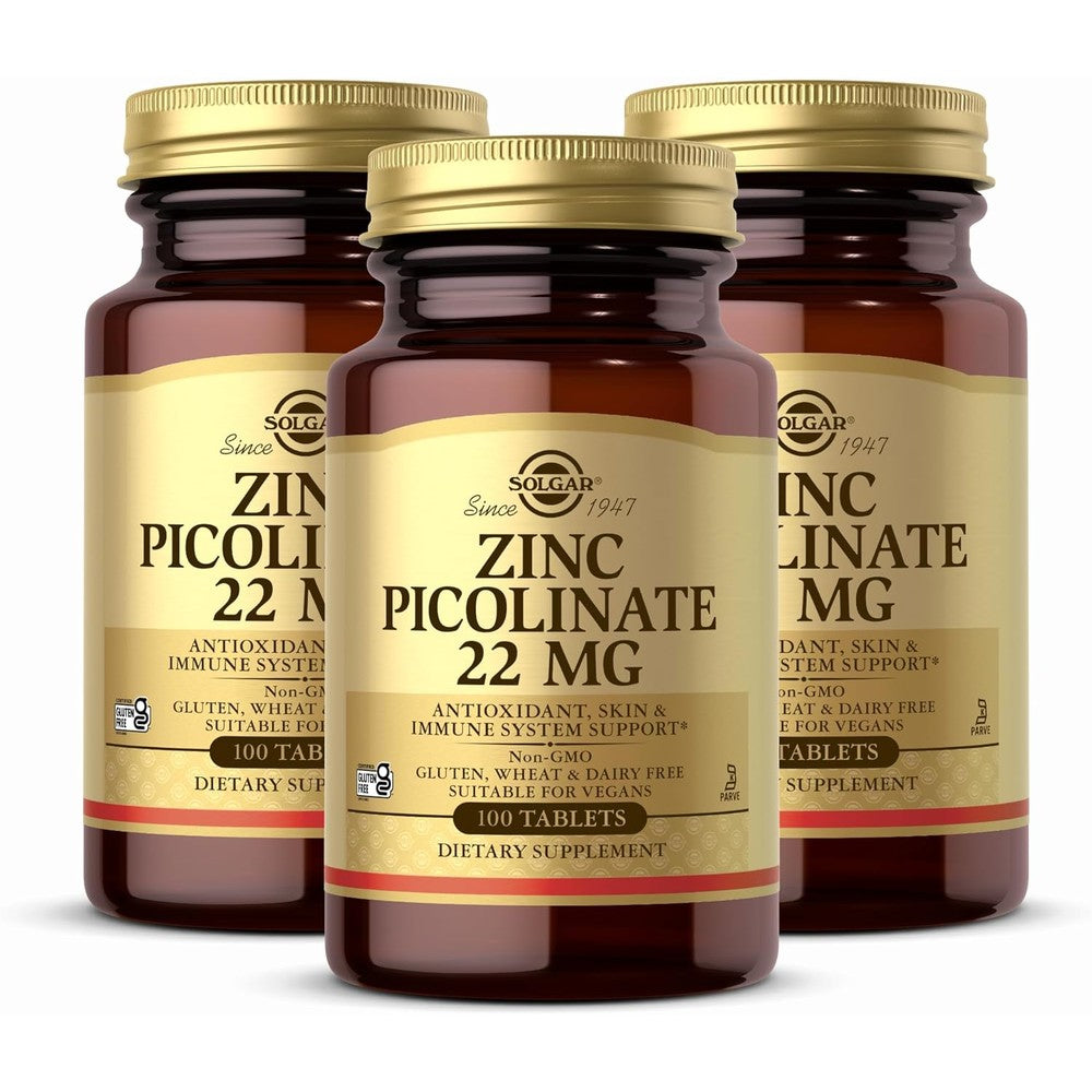 Solgar zinc picolinate front view bottle packaging