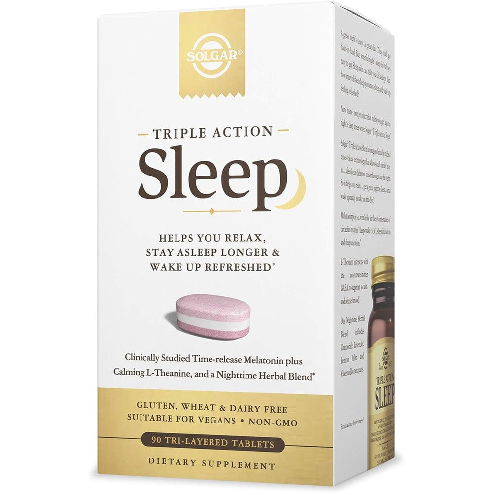 Solgar Triple Action Sleep front view supplement bottle