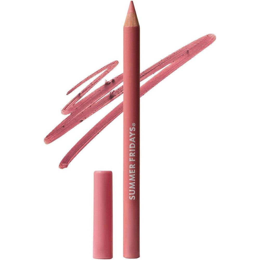 Summer Fridays SoftLine Lip Liner Pencil Rose front view professional product shot.