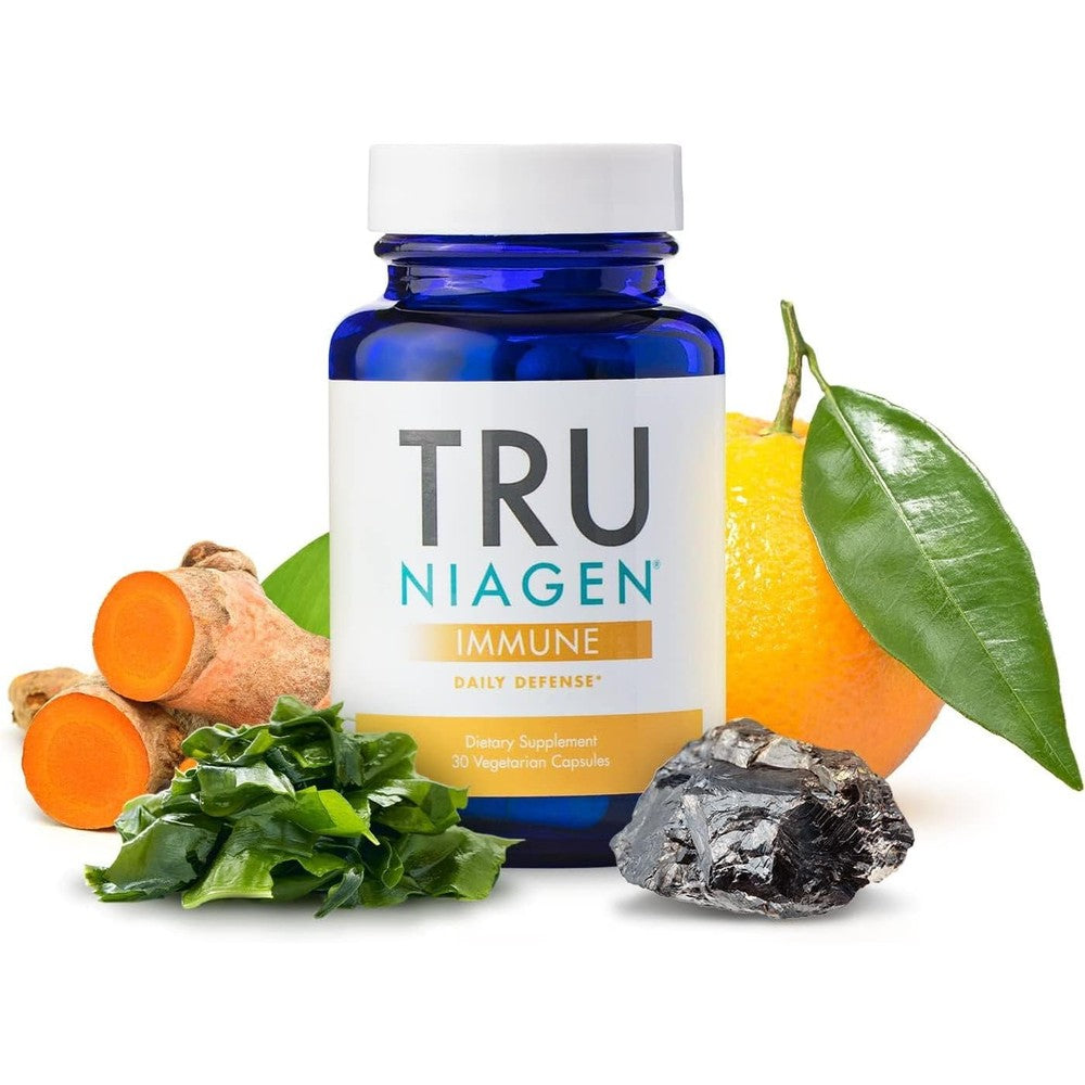 TRU NIAGEN Immune Support Supplement - Daily Defense - Vitamin C from Fermentation, Vegan Vitamin D3 2000 IU, Zinc, Plus Theracurmin (Curcumin) + Multi Award-Winning NAD Boosting Niagen 150mg 30ct