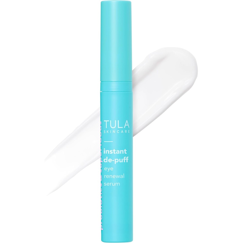 TULA Skin Care Instant De-Puff Eye Renewal Serum - Dark Circles Under Eye Treatment, Reduce Puffiness and Signs of Wrinkles, 0.5 fl oz.