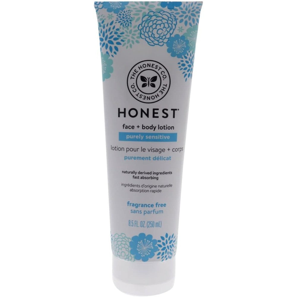The Honest Company Purely Simple Fragrance-Free Face and Body Lotion for Sensitive Skin, Fragrance Free, 8.5 Fluid Ounce