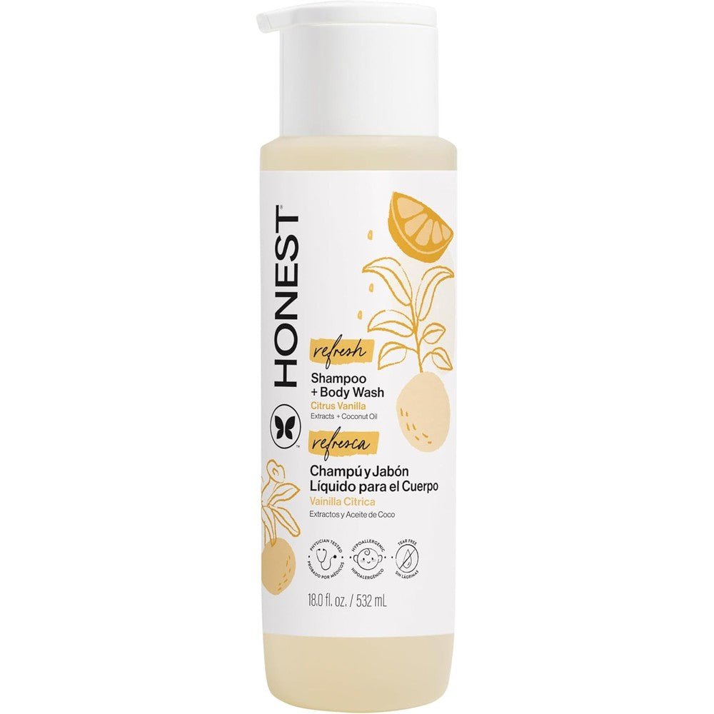 The Honest Company shampoo and body wash front view bottle