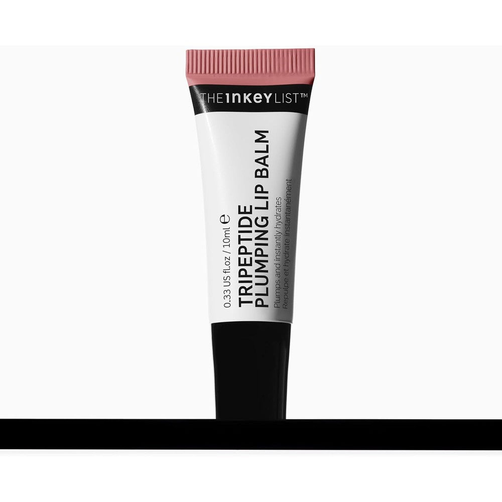 The INKEY List Tripeptide Plumping Lip Balm Mocha Tint front view showing product packaging.