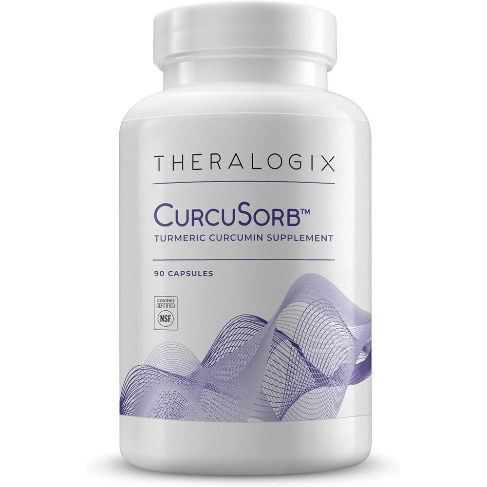 Theralogix CurcuSorb Turmeric Curcumin Supplement - 90-Day Supply - High-Absorption Turmeric Curcumin - Supports Brain, Heart, Immune & Joint Health - Aids Healthy Aging - NSF Certified - 90 Capsules