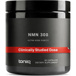 Toniiq Stabilized NMN 300mg Capsules front view showing authentic imported longevity supplement bottle