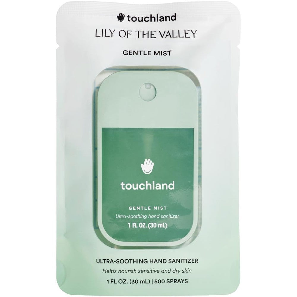 Touchland Gentle Mist Hand Sanitizer Spray - Ultra-Soothing and Hydrating, Lily Of The Valley Scented - 1 FL OZ Travel Size Mist