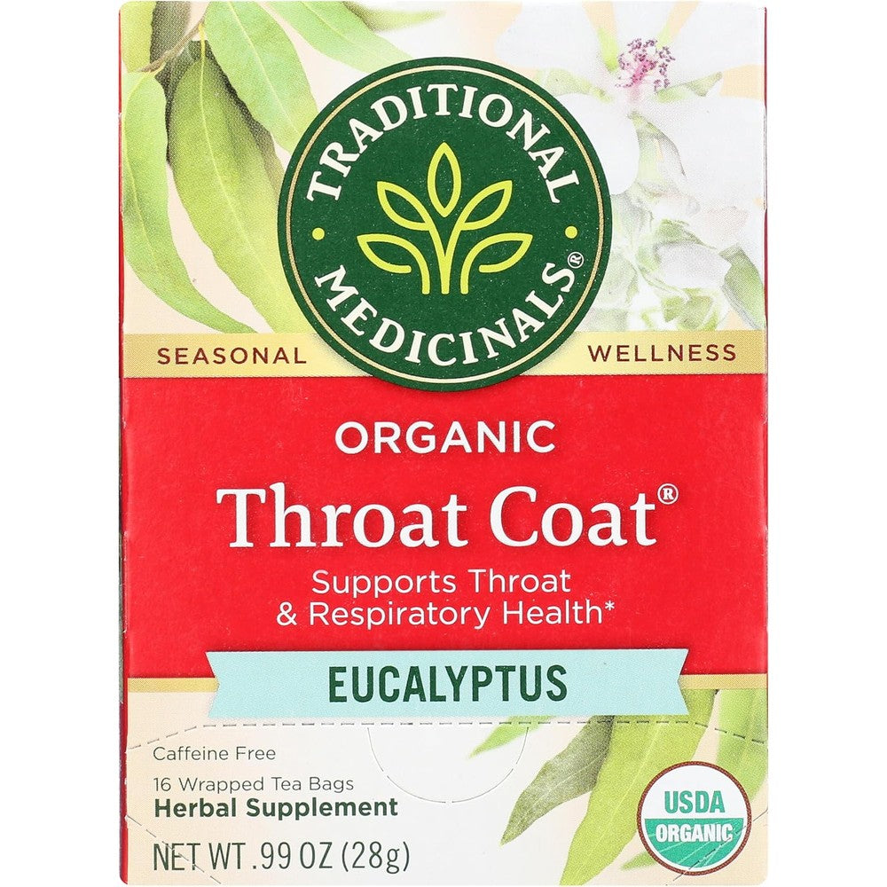 Traditional Medicinals, Tea Eucalyptus Throat Coat Organic, 16 Count