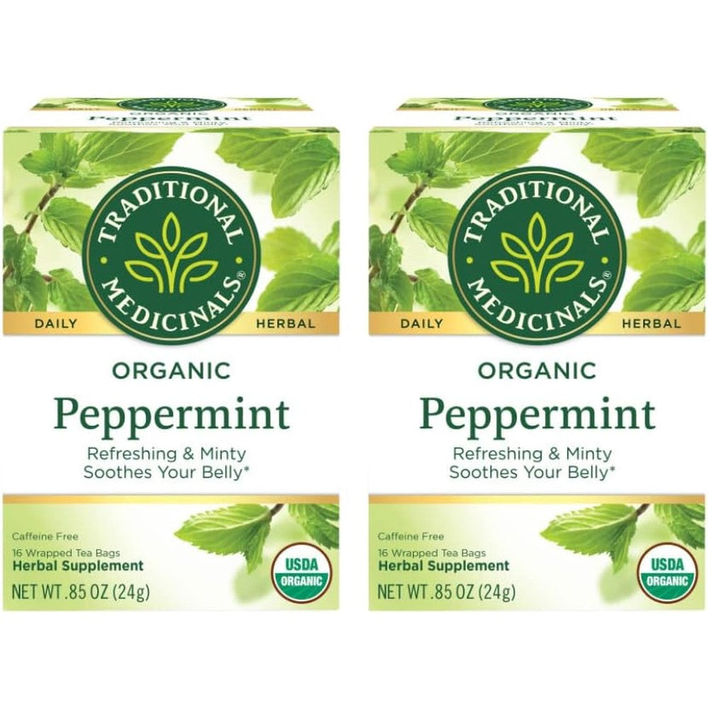 Traditional Medicinals Herbal Tea, Peppermint, 16 Tea Bags (Pack of 1)