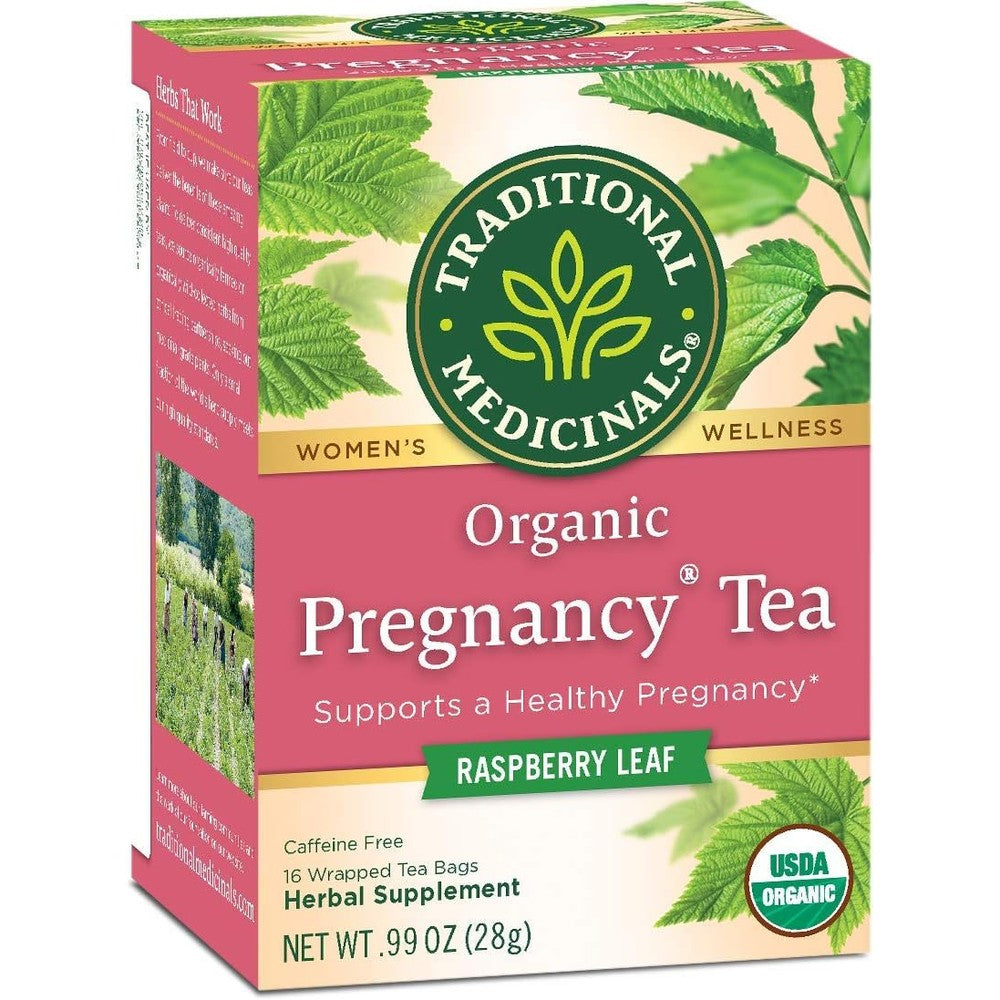 Traditional Medicinals Organic Pregnancy Tea Raspberry Leaf Herbal Tea, Supports Healthy Pregnancy, (Pack of 1) - 16 Tea Bags