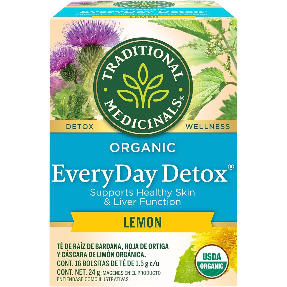 Traditional Medicinals Organic Everyday Lemon Detox Tea, 16 Tea Bags (Pack of 1)